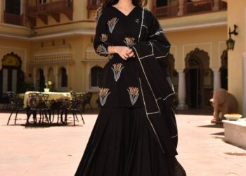 The Timeless Elegance of a Black Sharara Salwar Kameez Set